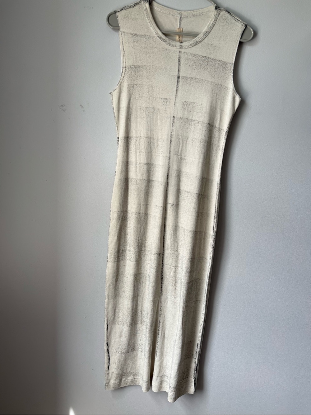 Raquel Allegra Sleeveless Long Jersey Maxi Dress Cream Beige Cotton Size 1 S - Picture 4 of 13